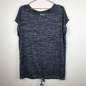 Lou & Grey Heathered Drawstring Knit Tee NWT M